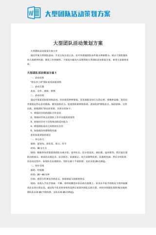 大型团队活动策划方案