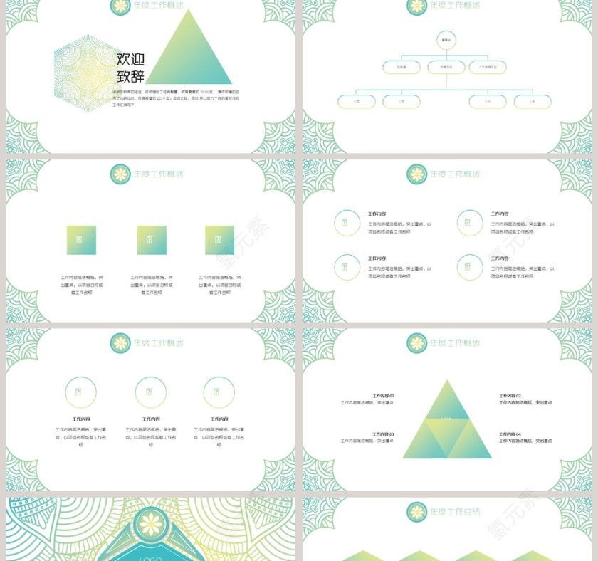 简约清新年度工作总结ppt第2张
