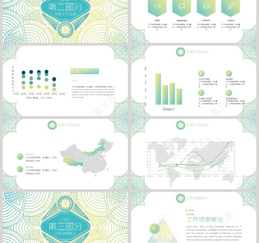 简约清新年度工作总结ppt第3张
