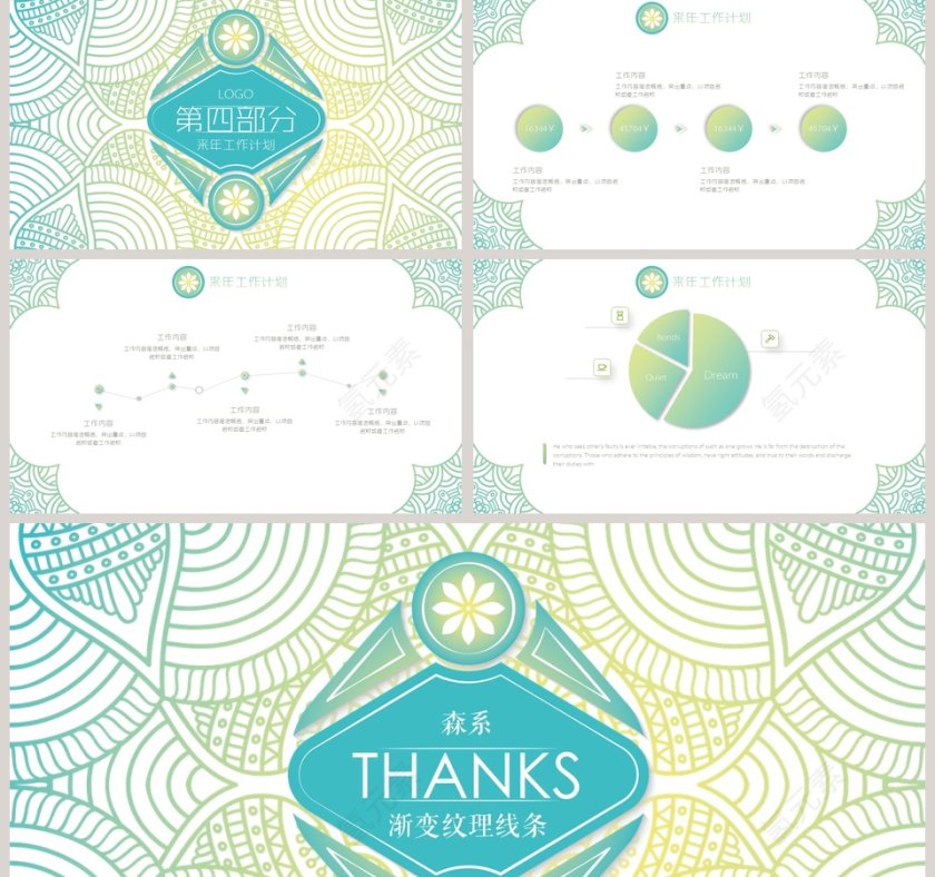 简约清新年度工作总结ppt第5张