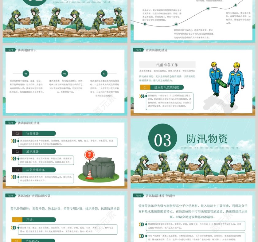 夏季防汛暴雨洪涝安全知识PPT模板第3张