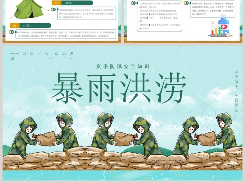 夏季防汛暴雨洪涝安全知识PPT模板第6张