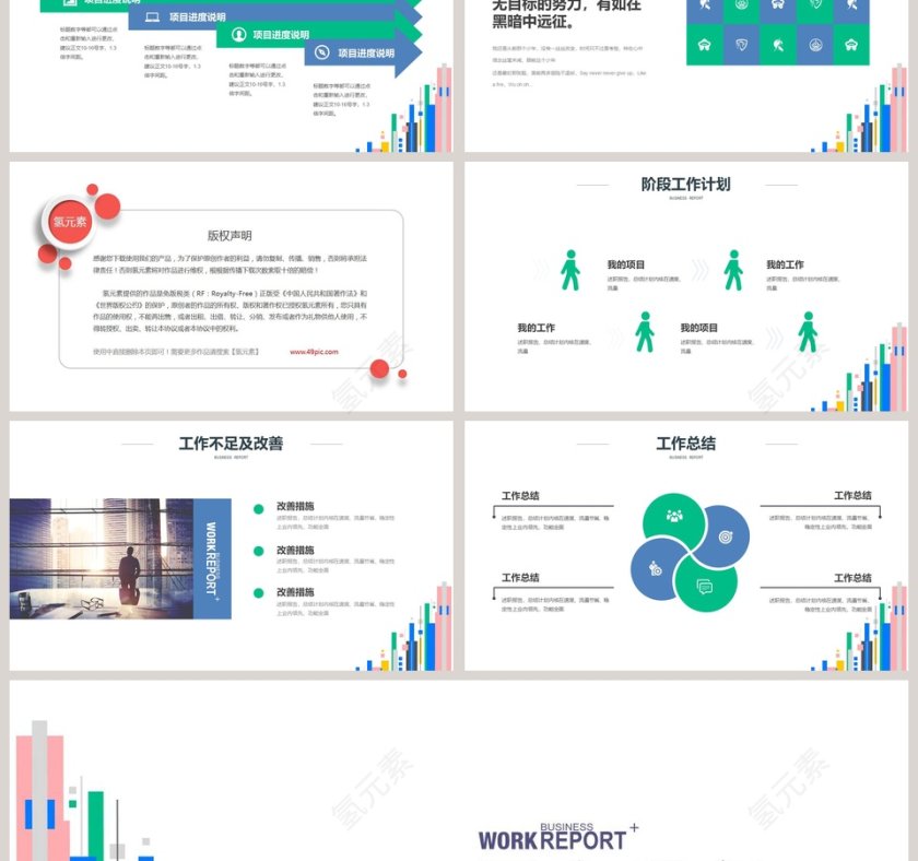 商务工作总结汇报计划PPT模板第3张