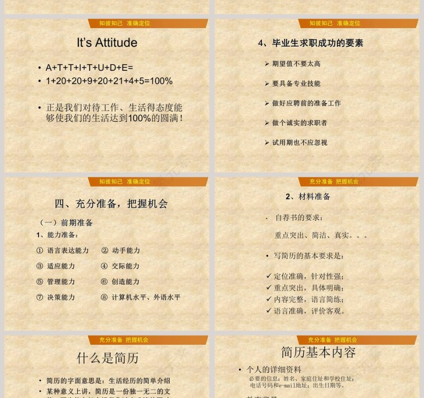  简约大学生就业指导PPT模板第8张