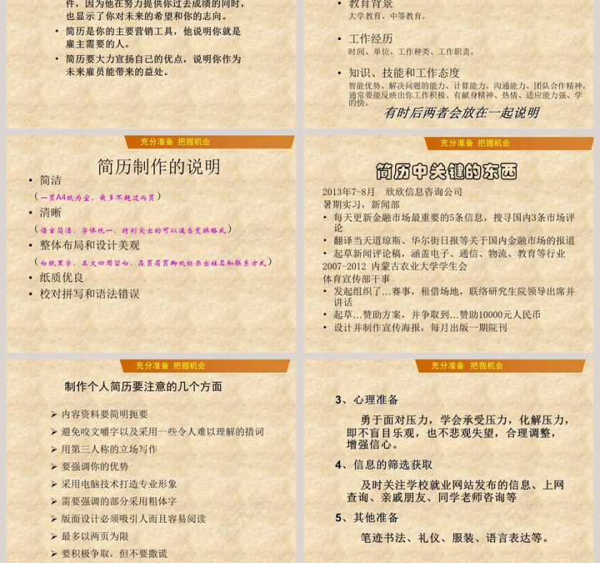  简约大学生就业指导PPT模板第9张