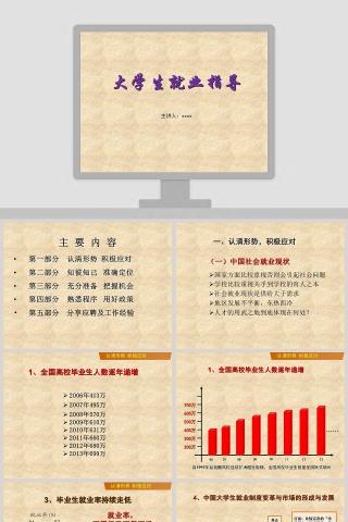  简约大学生就业指导PPT模板