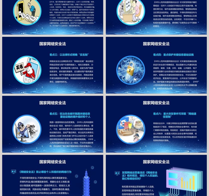 蓝色商务国家网络安全宣传PPT模板第3张