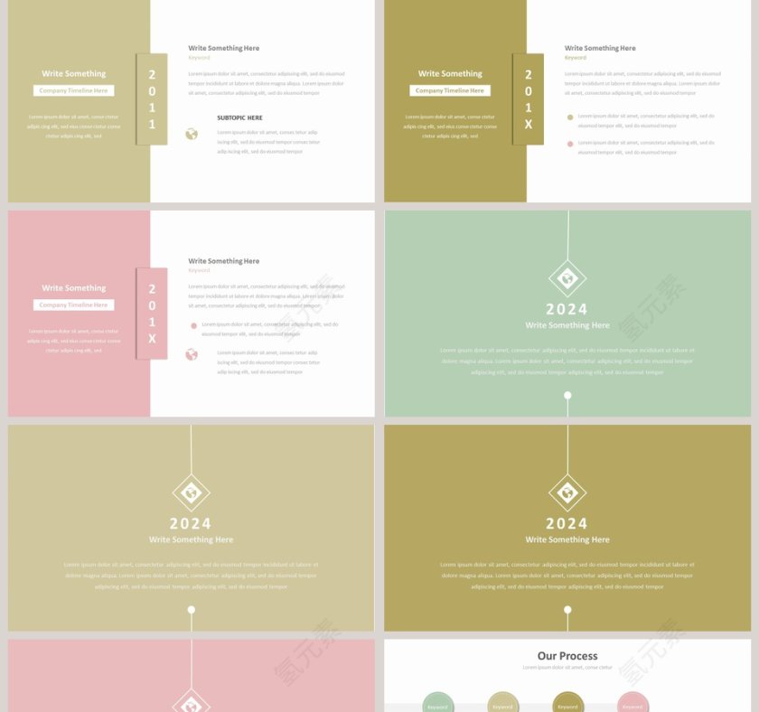 简约淡雅公司组织架构图ppt第5张