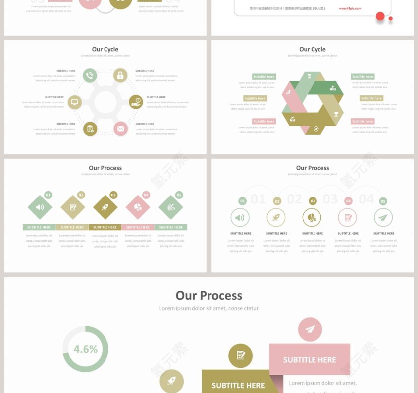 简约淡雅公司组织架构图ppt第7张