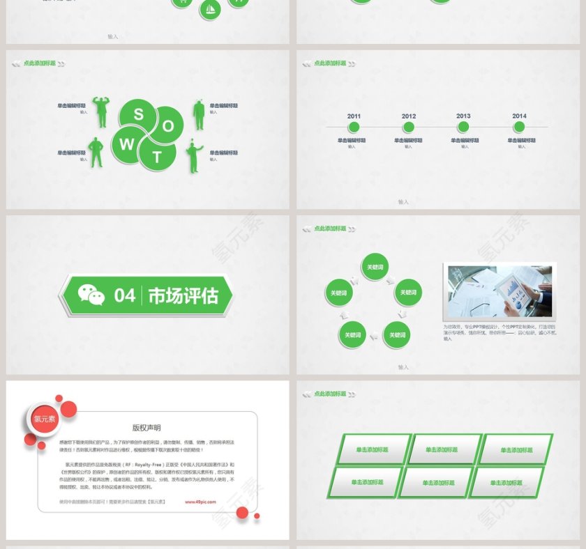 绿色微信营销报告ppt第4张
