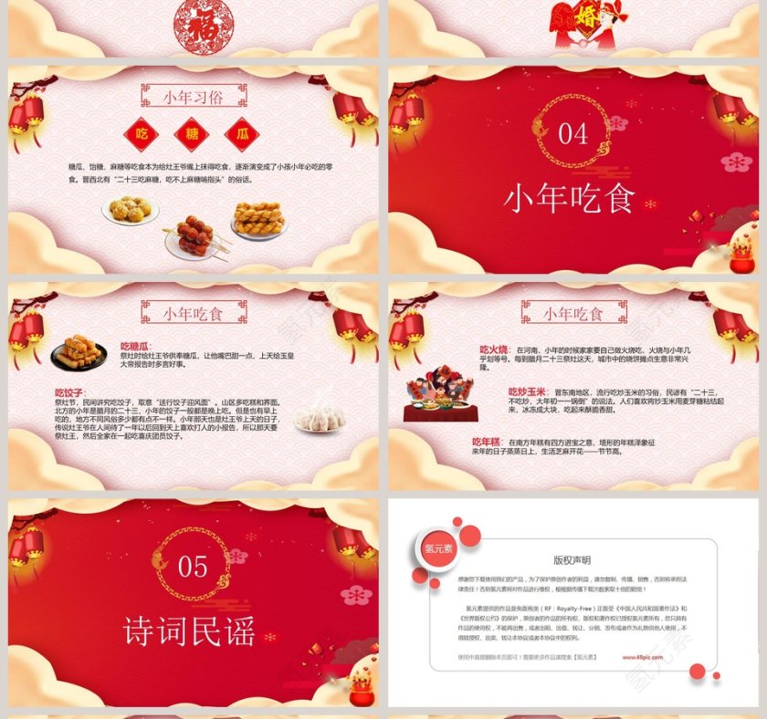 喜庆新年快乐小年由来习俗传说PPT第4张