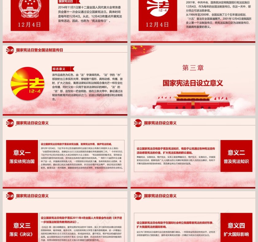 宪法解读国家宪法日PPT模板第3张