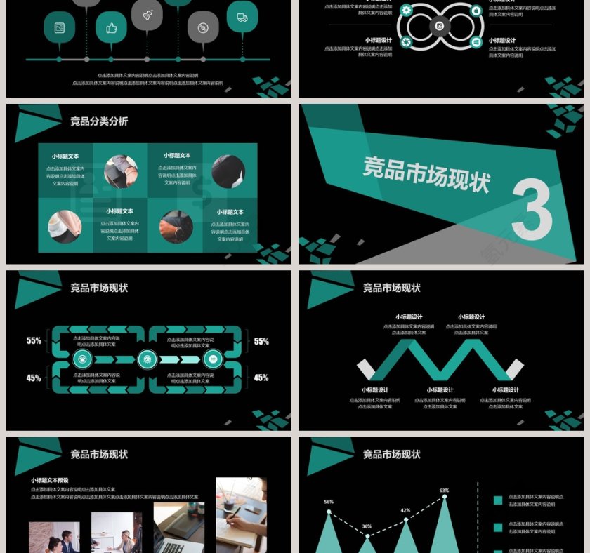 绿色简约竞品分析报告PPT模板第3张
