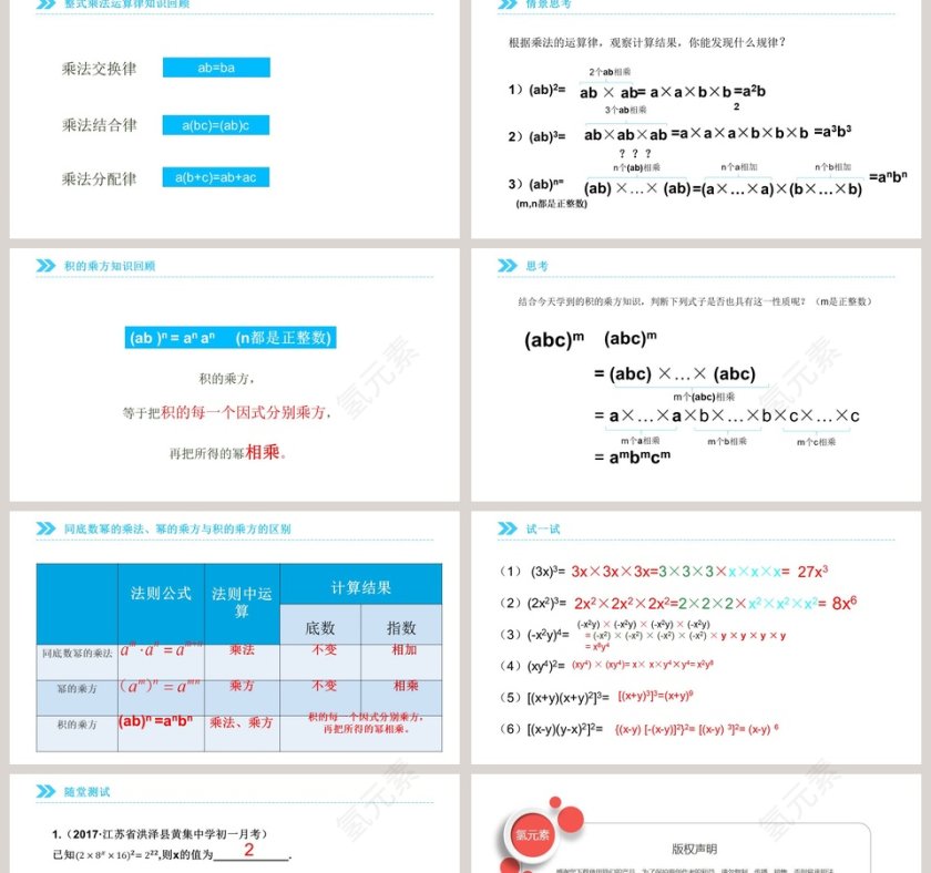 INTEGRALFORM积的乘方教学ppt课件第2张