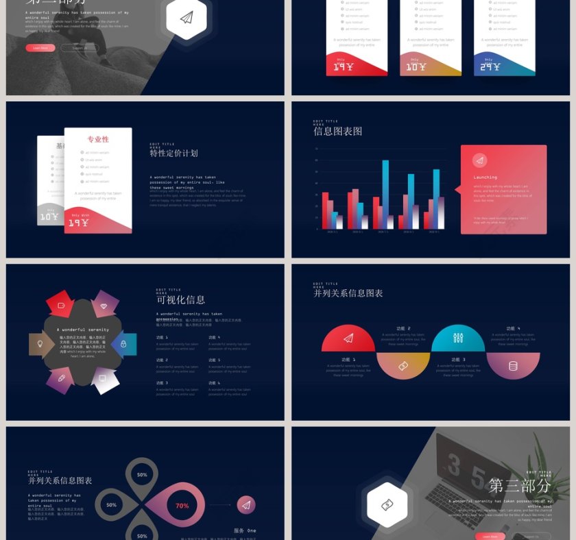 时尚渐变风格简约公司宣传PPT模板第3张