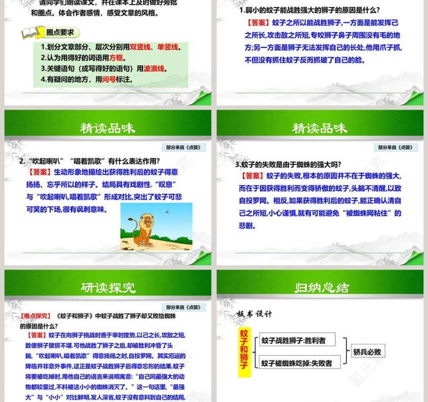 课文解析蚊子和狮子语文课件PPT第3张