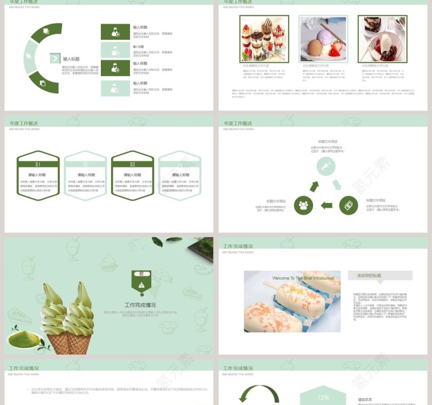 甜品冰激凌PPT模板第2张