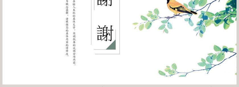 清新鸟语工作总结通用PPT模板第4张