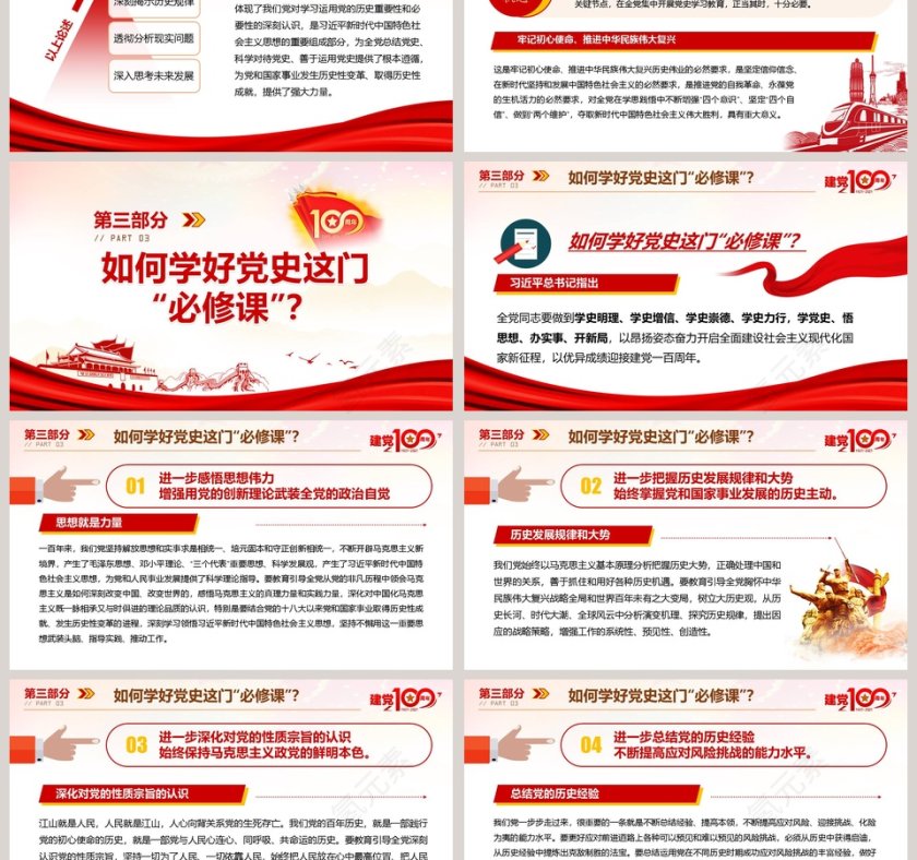如何学好党史这门必修课庆祝建党100周年专题党课PPT模板第3张
