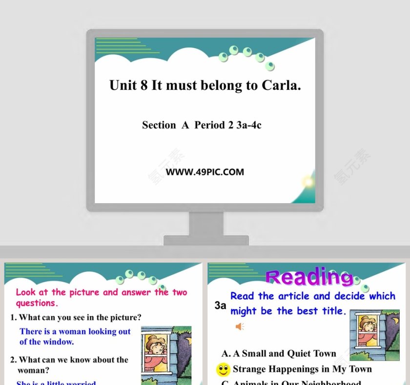 Unit 8 It must belong to Carla-Section  A  Period 2 3a4c教学ppt课件第1张