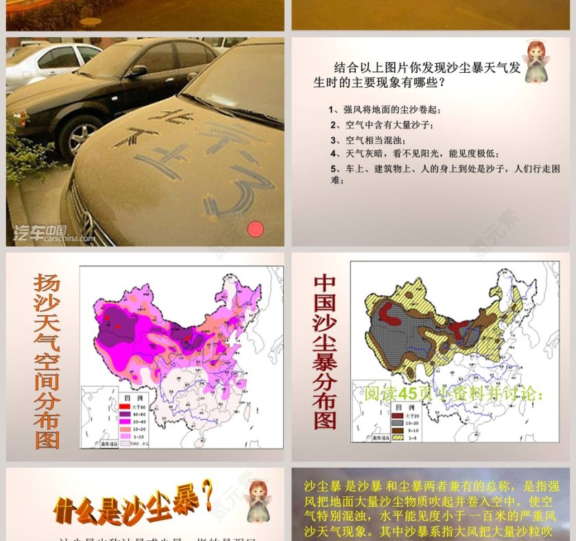 沙尘暴鄂教版六年级科学上册课件PPT模板下载及使用方法第4张