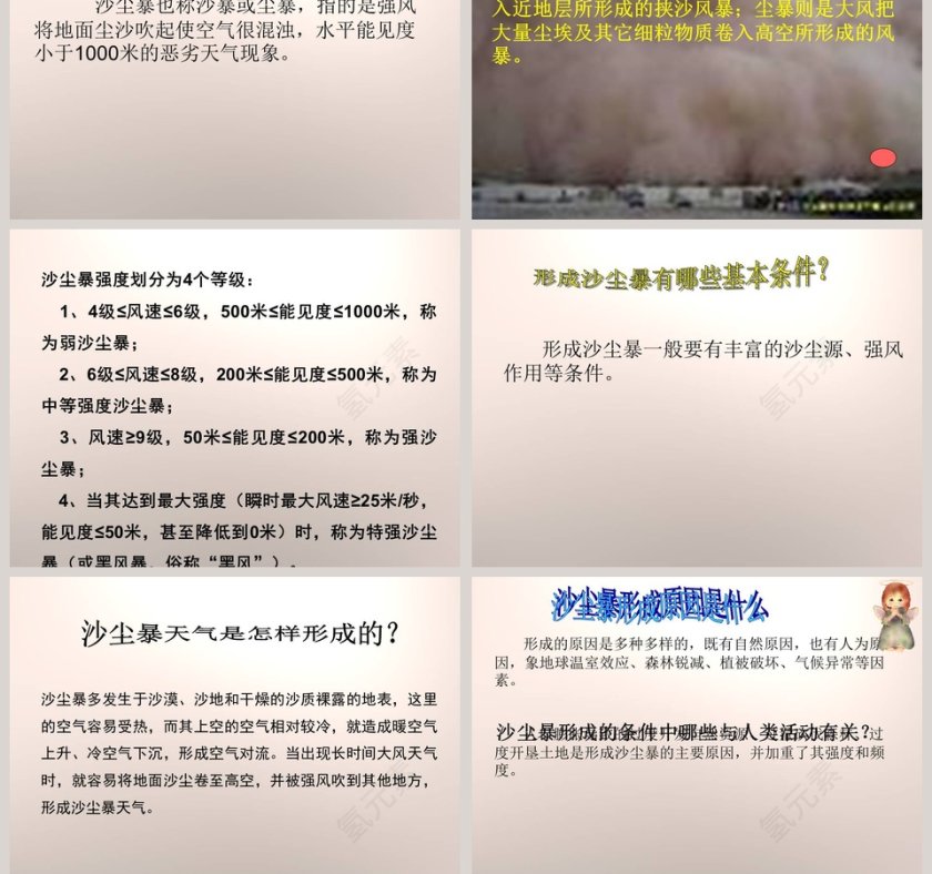 沙尘暴鄂教版六年级科学上册课件PPT模板下载及使用方法第5张