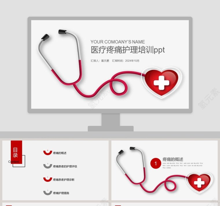 简单实用医疗疼痛护理培训ppt模板第1张