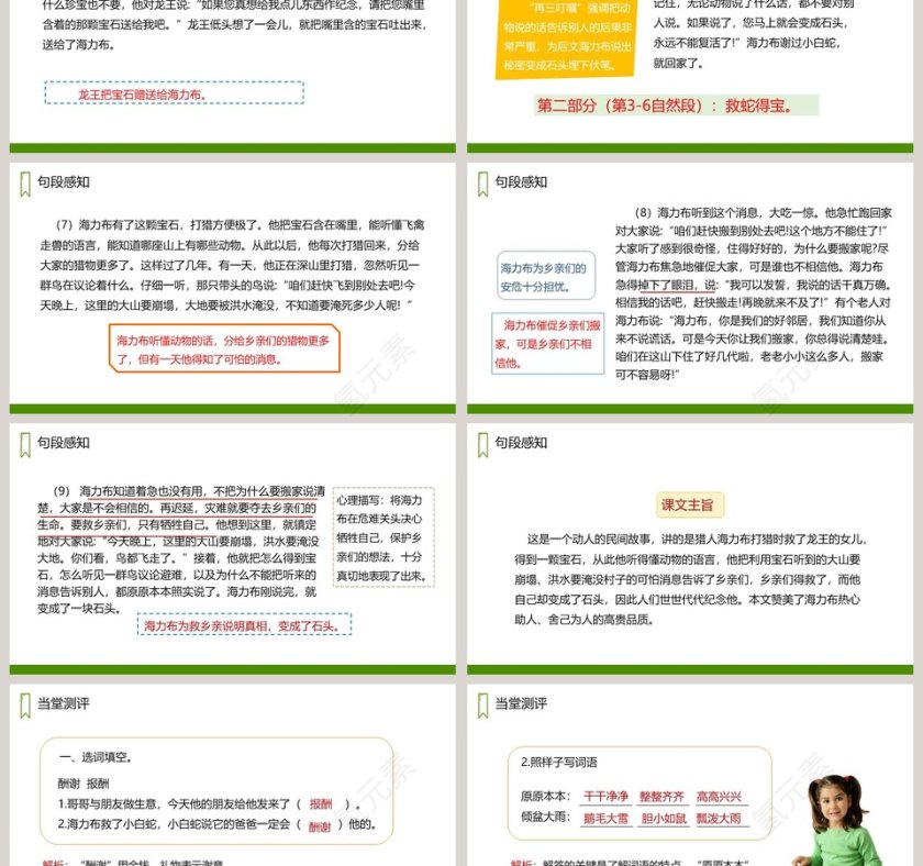 课文解析五年级语文上册猎人海力布语文课件PPT第3张