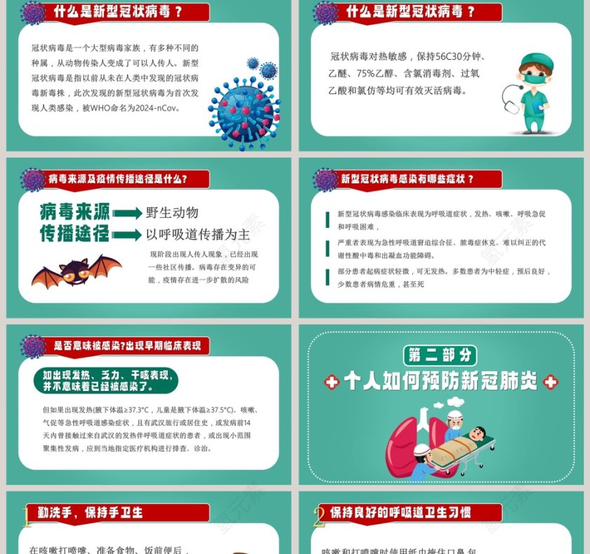 新型冠状病毒肺炎预防知识手册武汉肺炎疫情PPT第2张