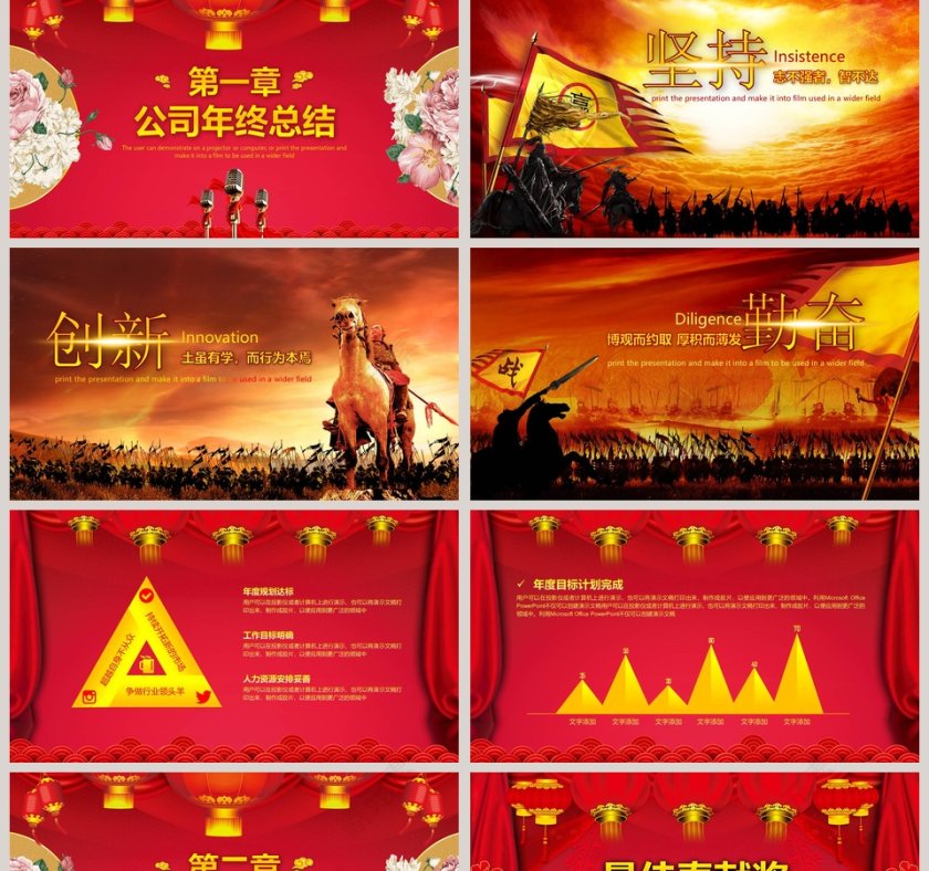 企业开门红年会总结誓师大会PPT第2张