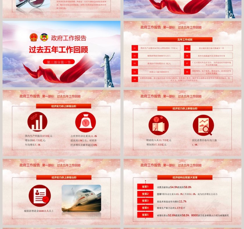 聚焦和解读全国两会PPT模板第4张