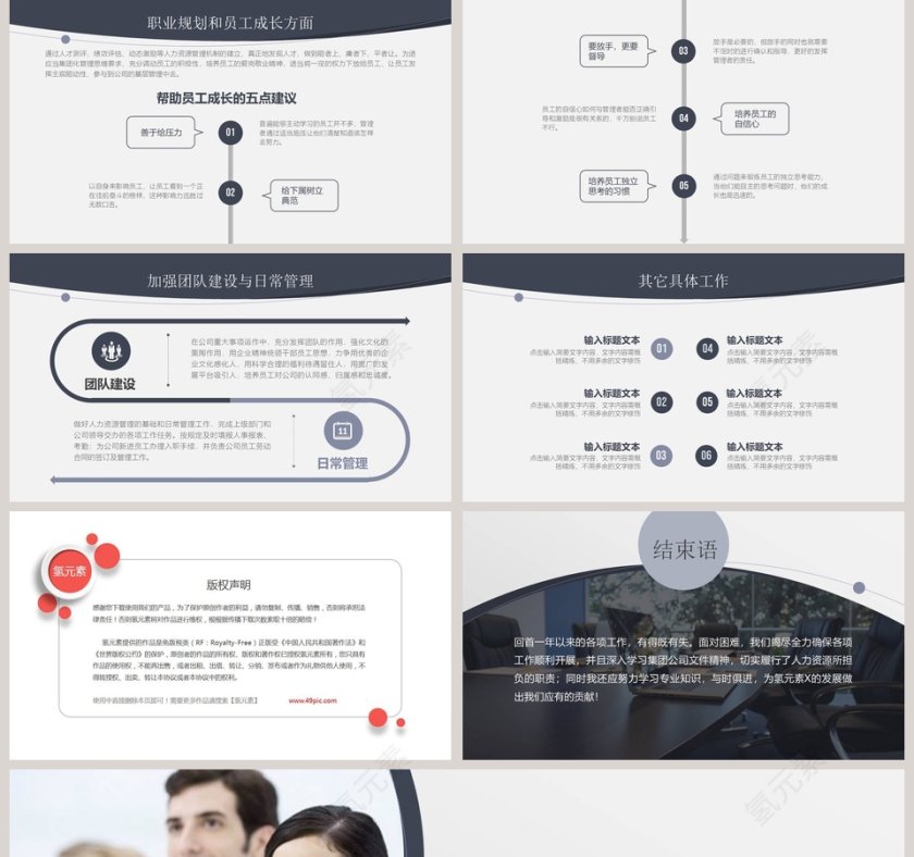 人资行政部年终总结ppt第5张