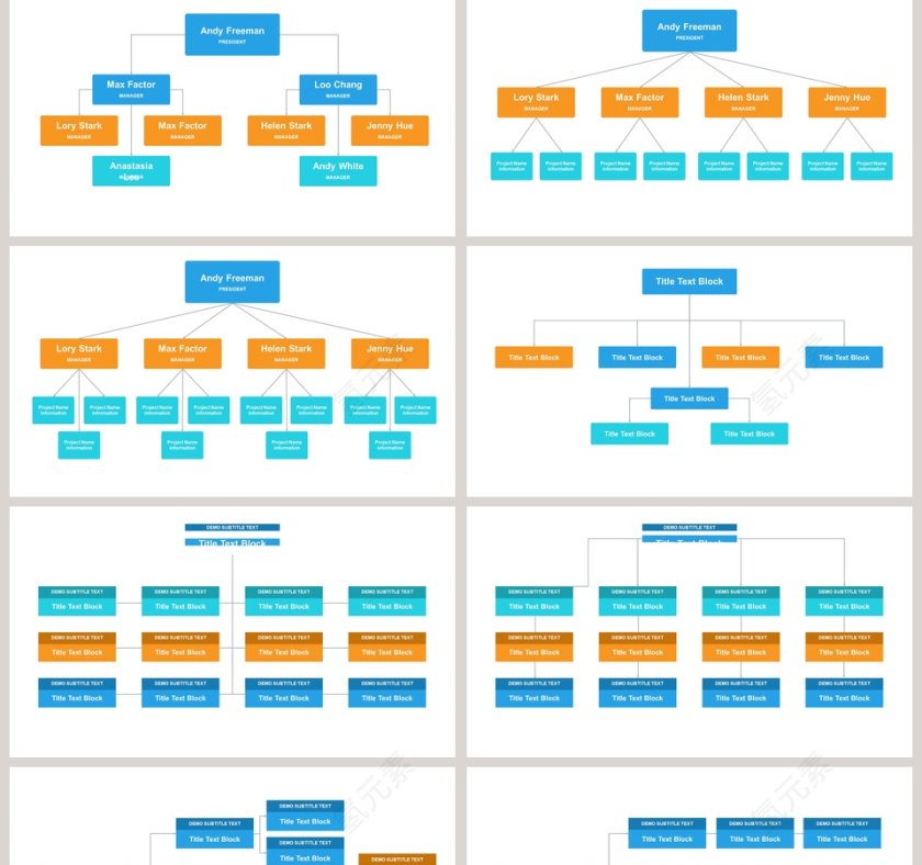 彩色简约公司组织架构图ppt第2张