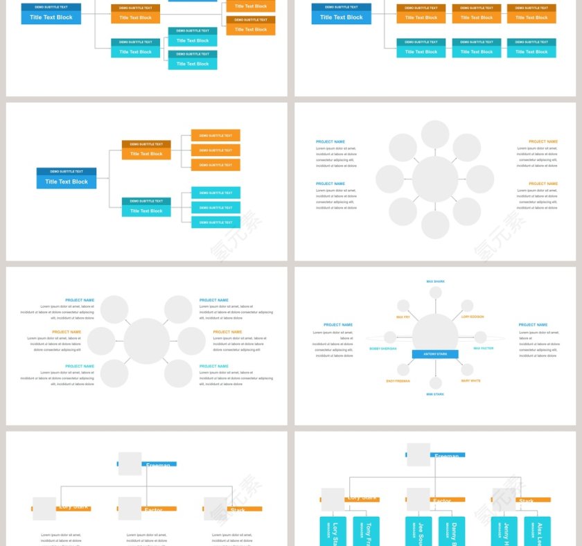 彩色简约公司组织架构图ppt第3张