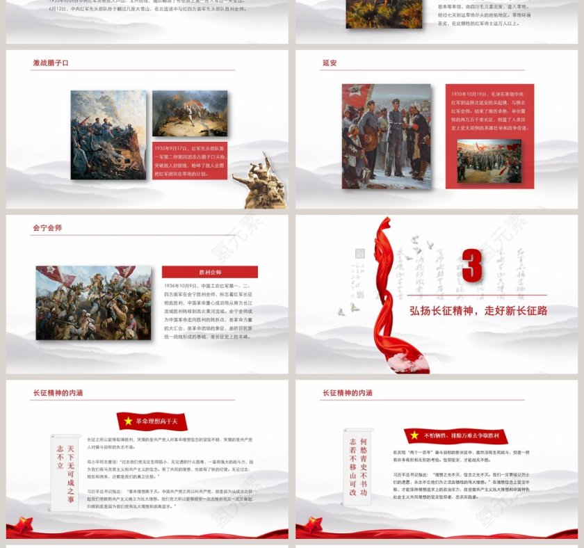 长征胜利XX周年纪念长征精神PPT第4张