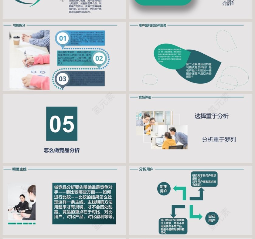 绿色简约竞品分析教育PPT第4张