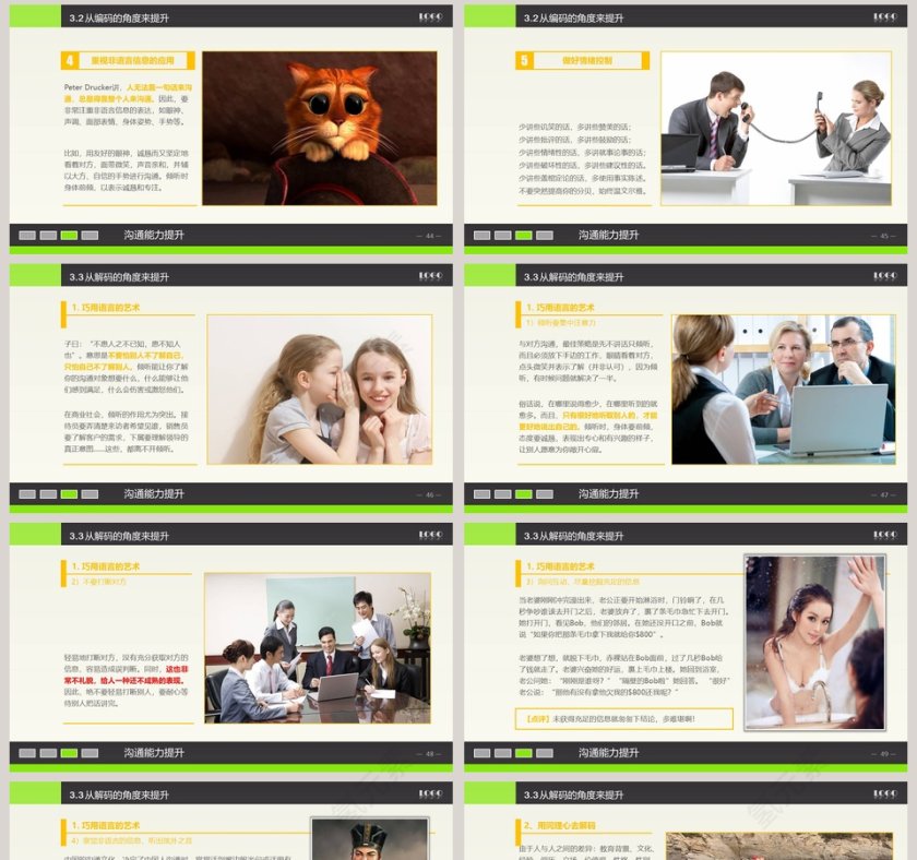 简约大气实用沟通技巧PPT模板第8张