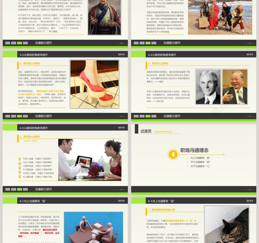 简约大气实用沟通技巧PPT模板第9张