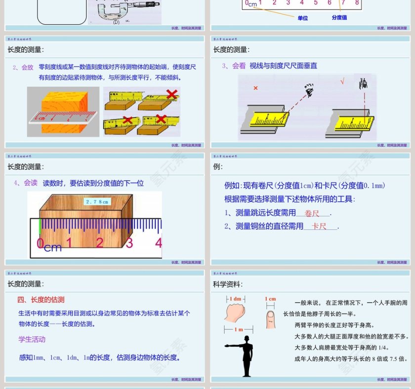 第二章 运动的世界-长度时间及其测量教学ppt课件第4张