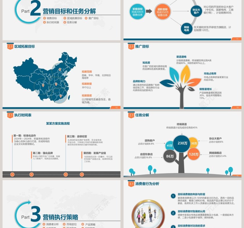 简约大气市场营销工作计划PPT模板第3张