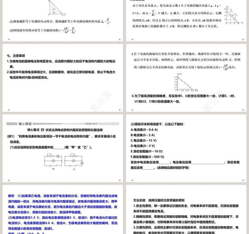 第-节实验电池电动势和内阻的测量教学ppt课件第3张