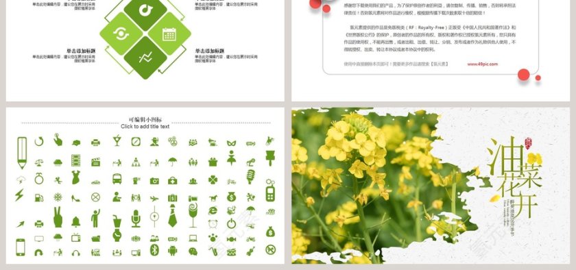 油菜花开总结汇报PPT模板第6张