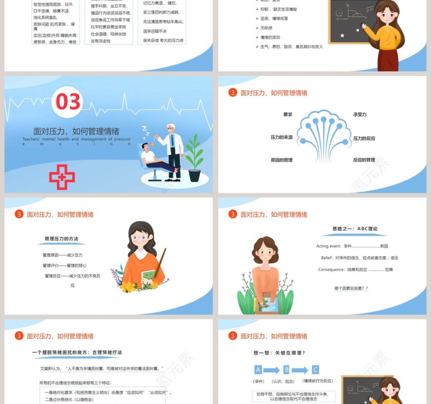 心理健康教师心理健康及其维护压力情绪管理PPT模板第3张