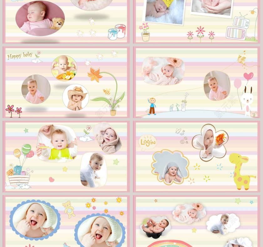 简约清新百日宴快乐成长音乐PPT第3张