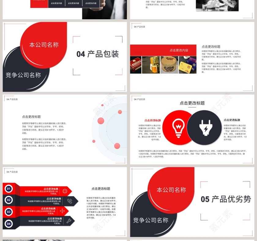 商务风格产品品牌对比PPT模板第4张