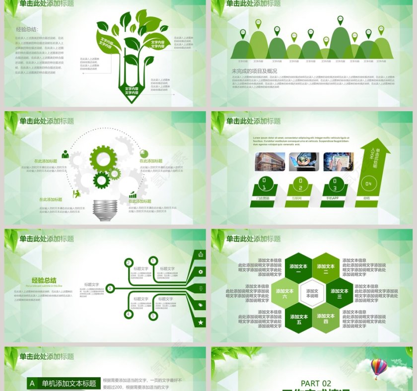 绿色环保清新工作PPT环保PPT模板第2张