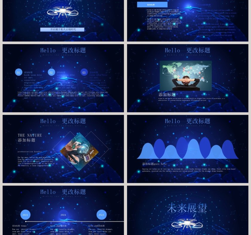 科技风无人机潮流商业计划书PPT模板第3张