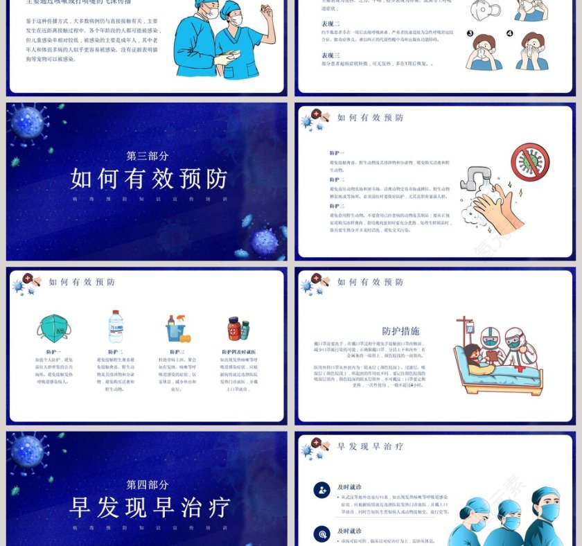 预防疫情从你我做起病毒预防知识宣传培训PPT模板第3张