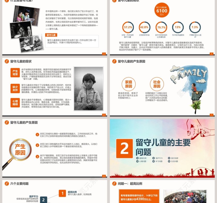 彩色简约关爱儿童公益慈善PPT第2张