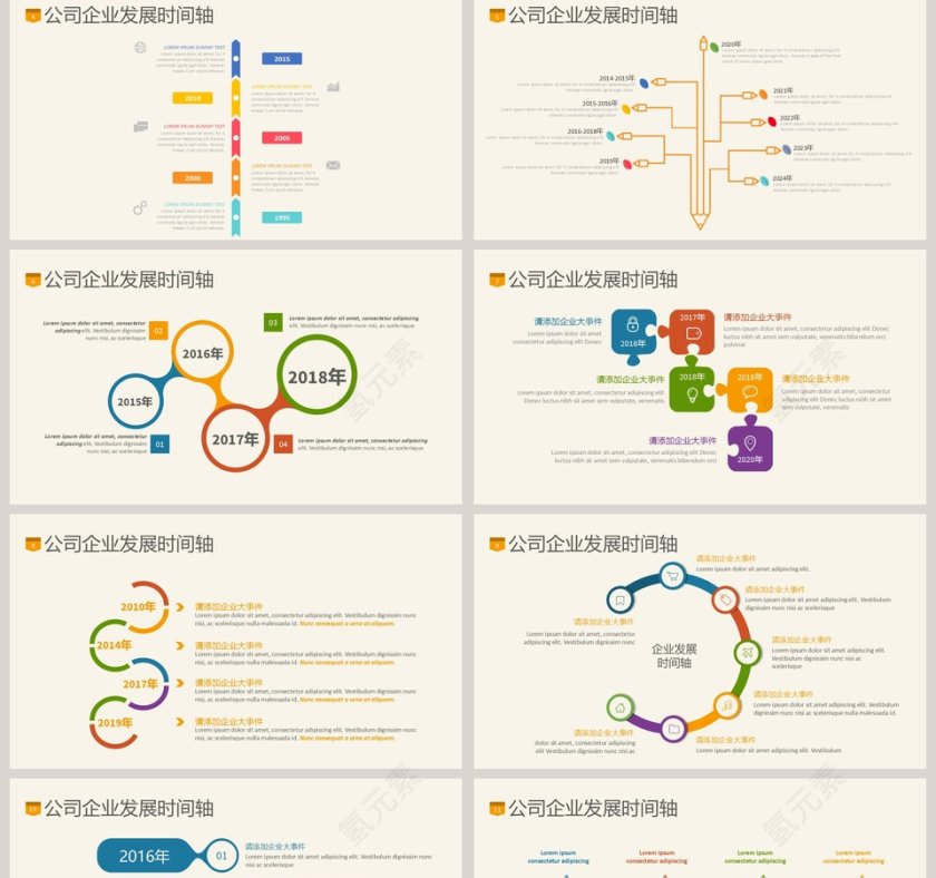 橘色清新风公司企业发展历程时间轴PPT模板第2张